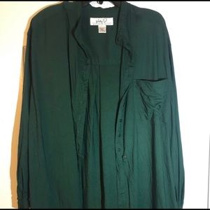 Rich Dark Green 100% Rayon Blouse Size 22 24
